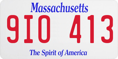 MA license plate 9IO413