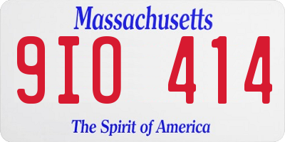 MA license plate 9IO414