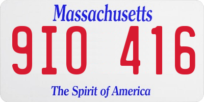 MA license plate 9IO416