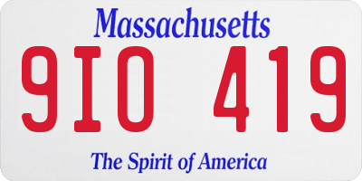 MA license plate 9IO419
