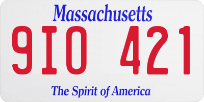 MA license plate 9IO421