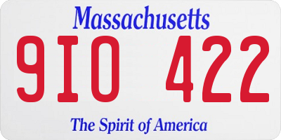 MA license plate 9IO422