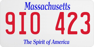 MA license plate 9IO423