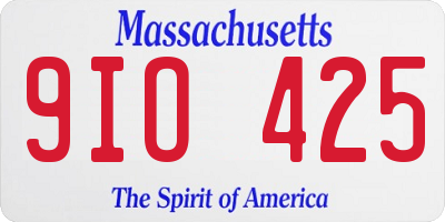 MA license plate 9IO425