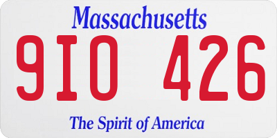 MA license plate 9IO426