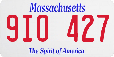 MA license plate 9IO427