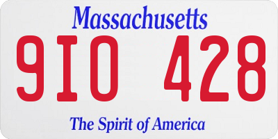 MA license plate 9IO428
