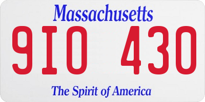 MA license plate 9IO430