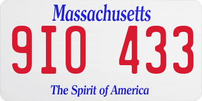 MA license plate 9IO433