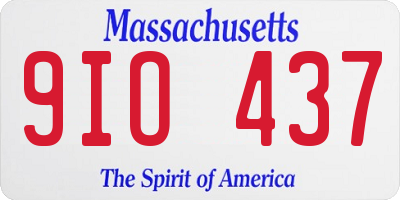 MA license plate 9IO437