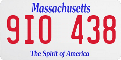 MA license plate 9IO438