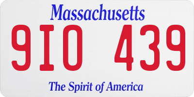 MA license plate 9IO439