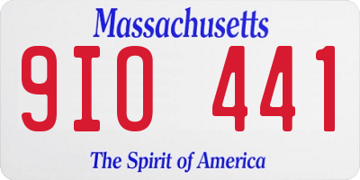 MA license plate 9IO441