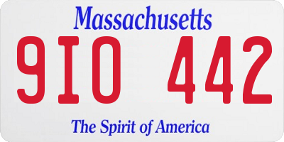 MA license plate 9IO442