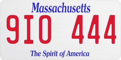 MA license plate 9IO444