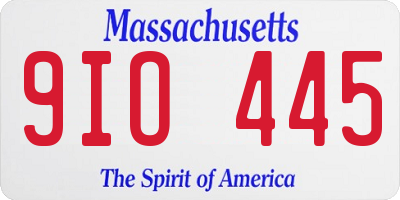 MA license plate 9IO445