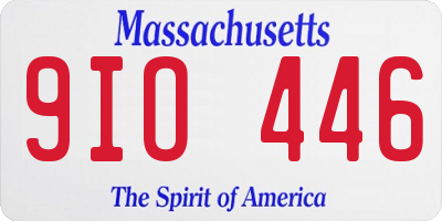 MA license plate 9IO446