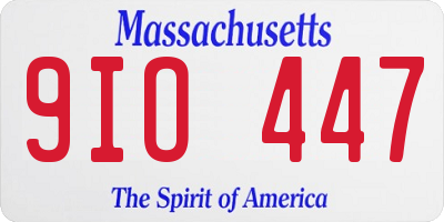 MA license plate 9IO447