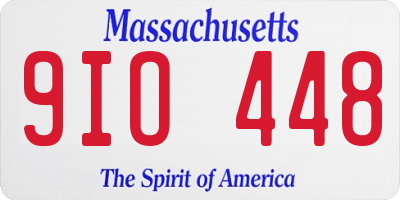MA license plate 9IO448