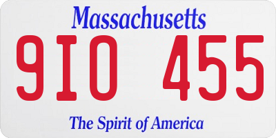 MA license plate 9IO455