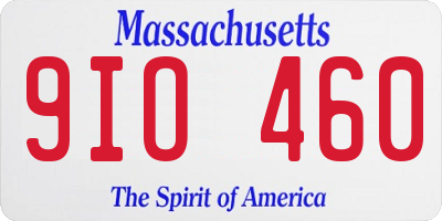 MA license plate 9IO460