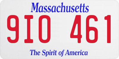 MA license plate 9IO461
