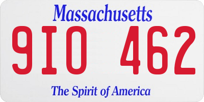 MA license plate 9IO462