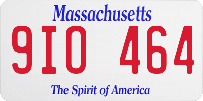 MA license plate 9IO464