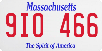MA license plate 9IO466