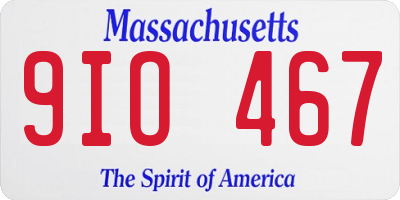 MA license plate 9IO467