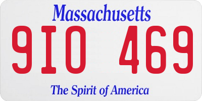 MA license plate 9IO469