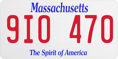 MA license plate 9IO470