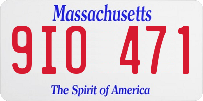 MA license plate 9IO471