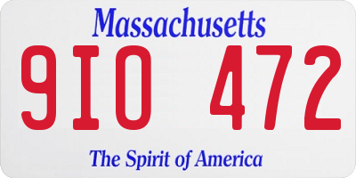 MA license plate 9IO472
