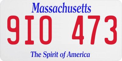 MA license plate 9IO473