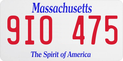 MA license plate 9IO475