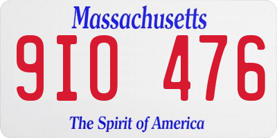 MA license plate 9IO476