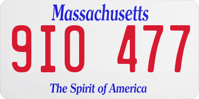 MA license plate 9IO477