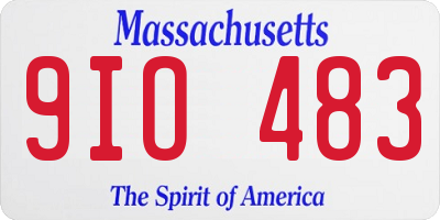 MA license plate 9IO483