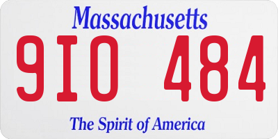 MA license plate 9IO484