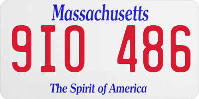 MA license plate 9IO486