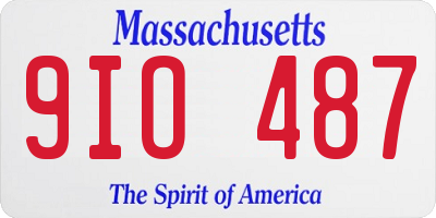 MA license plate 9IO487