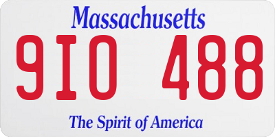 MA license plate 9IO488