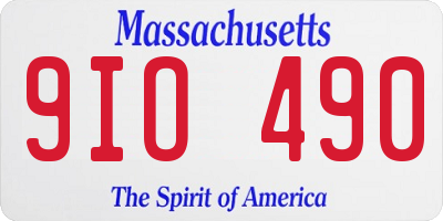 MA license plate 9IO490