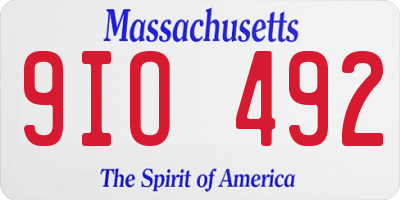 MA license plate 9IO492