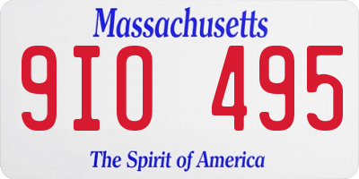 MA license plate 9IO495