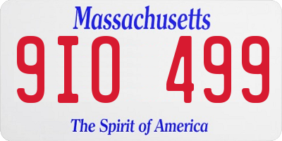 MA license plate 9IO499
