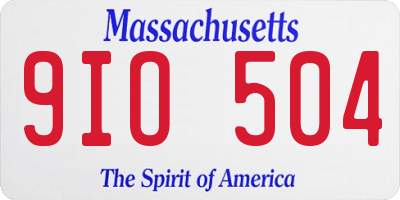 MA license plate 9IO504