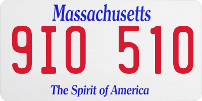MA license plate 9IO510