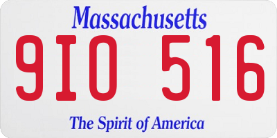 MA license plate 9IO516